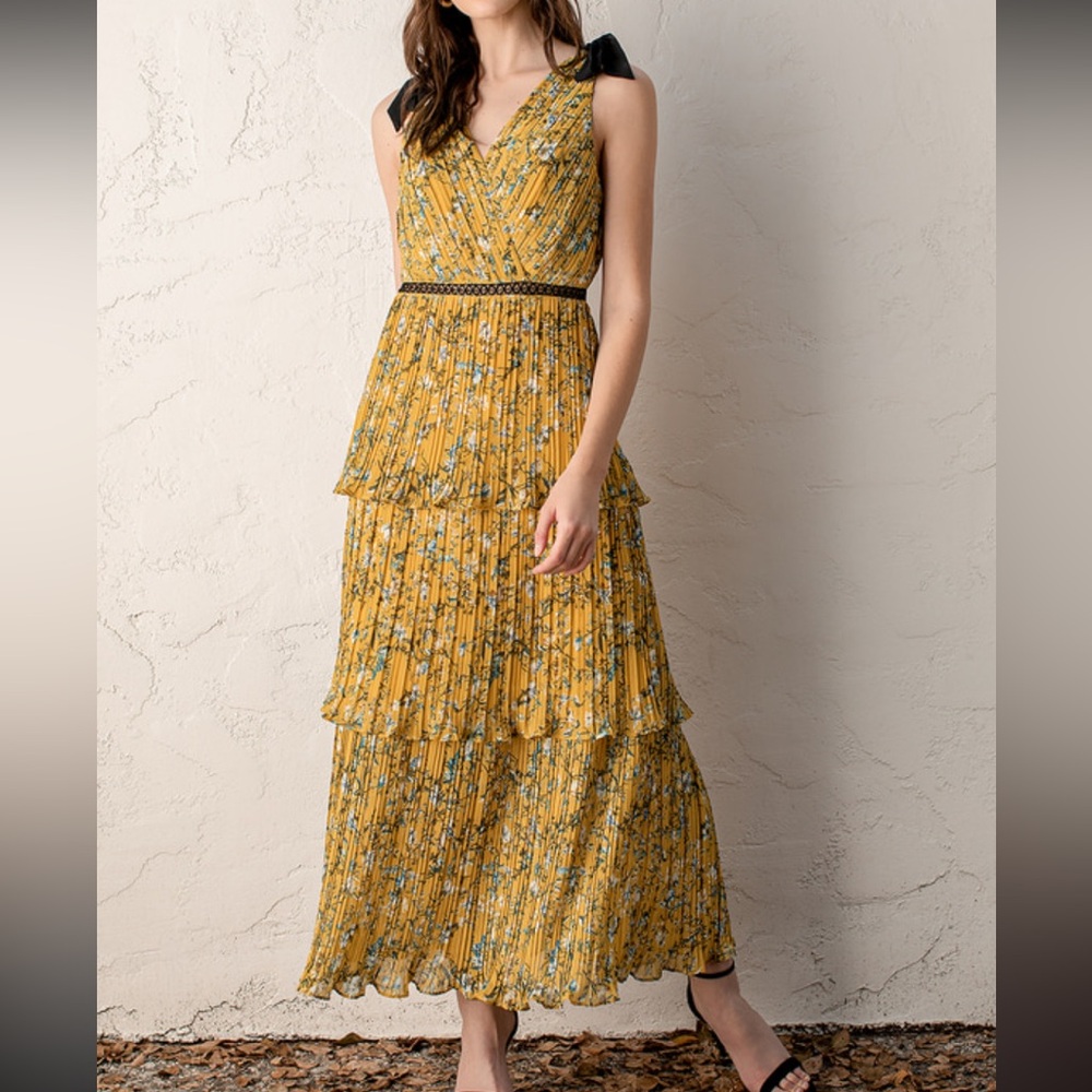 Lulu's Yellow Tiered Maxi Dress